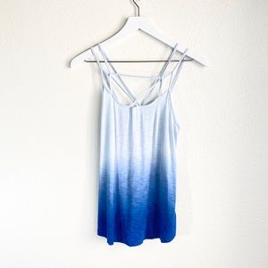 American Eagle Blue Ombré Soft and Sexy Slub Tank